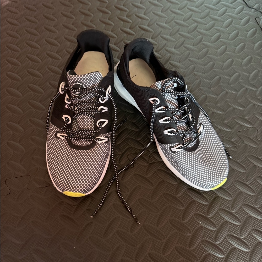 Nautica Black, Gray, and Yellow Athletic Shoes